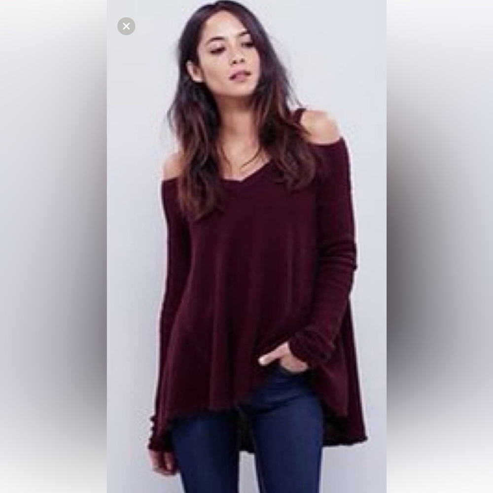 Free People Moonshine Tunic Burgundy Size XS